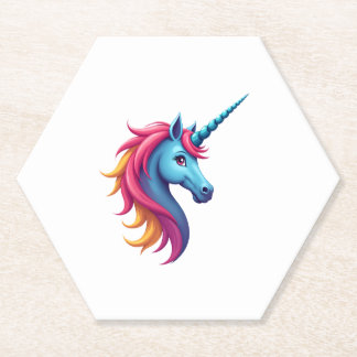 Unicorn Santa Hat Christmas T-Shirt (4) Paper Coaster