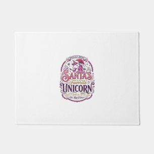 Unicorn Santa's Favourite Unicorn Doormat