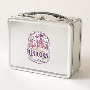 Unicorn Santa's Favourite Unicorn Metal Lunch Box