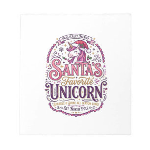 Unicorn Santa's Favourite Unicorn Notepad