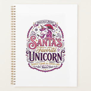 Unicorn Santa's Favourite Unicorn Planner