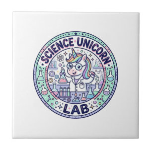 Unicorn Science Unicorn Lab POD Ready Apparel Grap Ceramic Tile