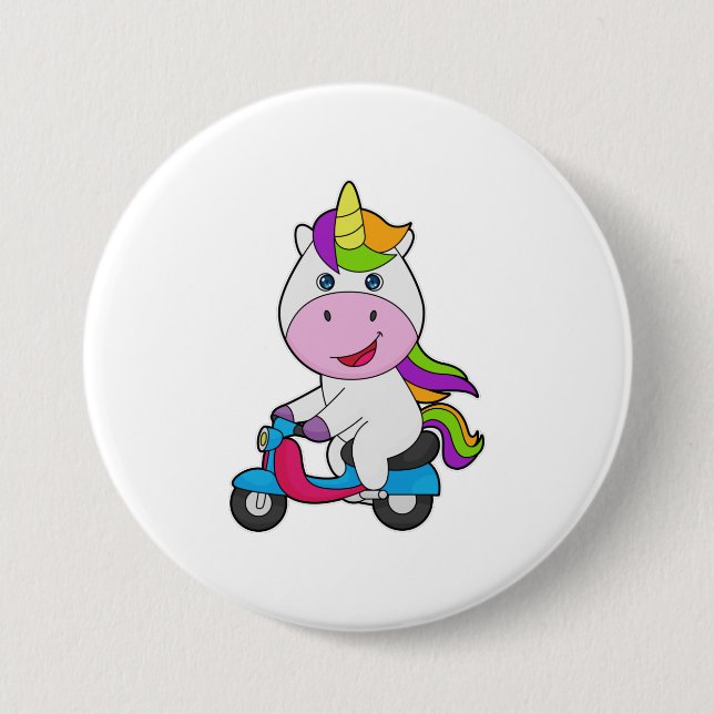 Unicorn Scooter 7.5 Cm Round Badge (Front)