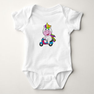 Unicorn Scooter Baby Bodysuit