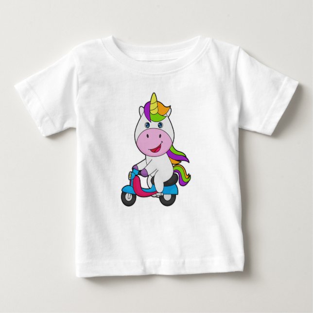 Unicorn Scooter Baby T-Shirt (Front)