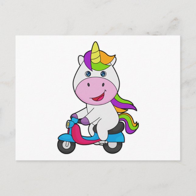 Unicorn Scooter Postcard (Front)
