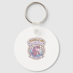 Unicorn Seashells and Sparkle Horns POD Ready Zazz Key Ring