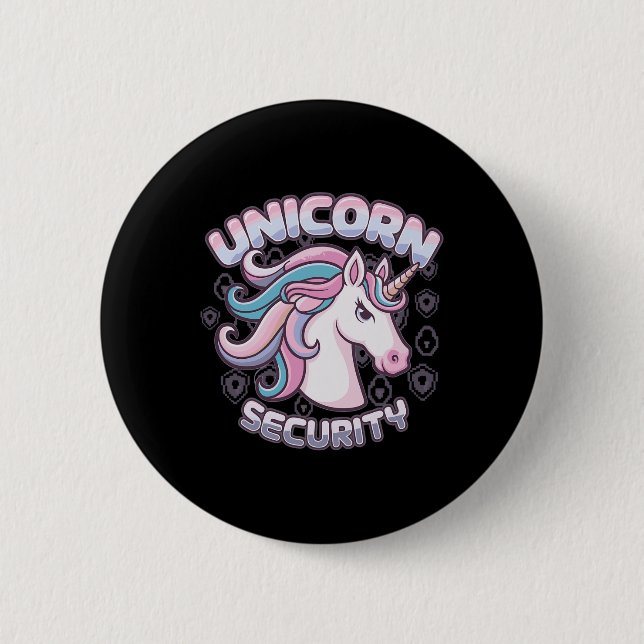 Unicorn Security  6 Cm Round Badge (Front)