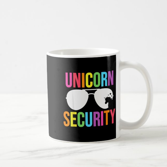 Unicorn Security Birthday Family Halloween Costume Coffee Mug (Right)