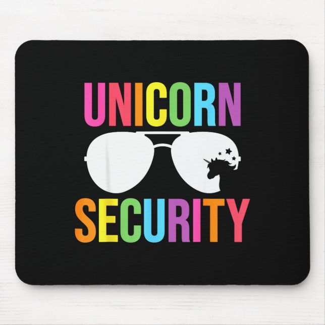 Unicorn Security Birthday Family Halloween Costume Mouse Pad (Front)