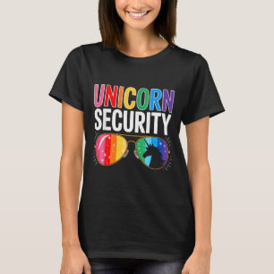 Unicorn Security Birthday Family Halloween Costume T-Shirt