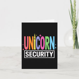 Unicorn Security Halloween Dad Mum Brother Costume Card