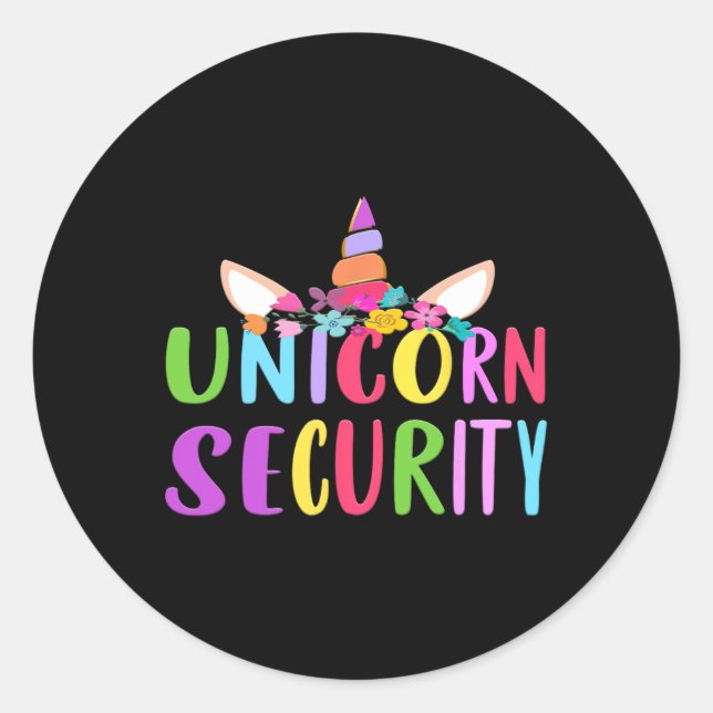 Unicorn Security  Halloween Fall Costume Adults Ki Classic Round Sticker (Front)