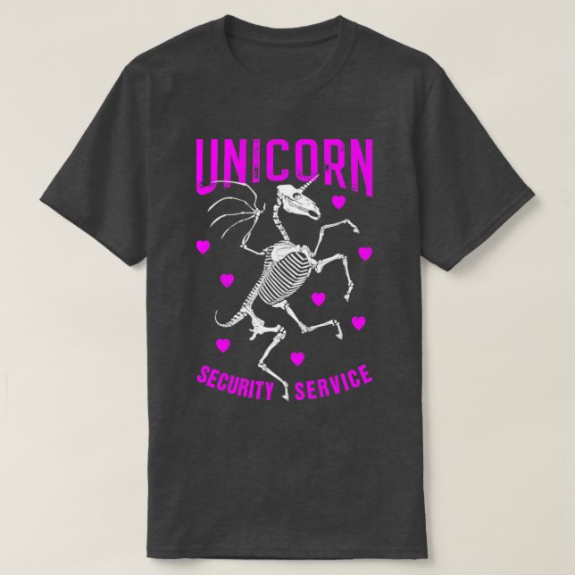 Unicorn Security Service Goth Halloween Zombie Ske T-Shirt (Design Front)