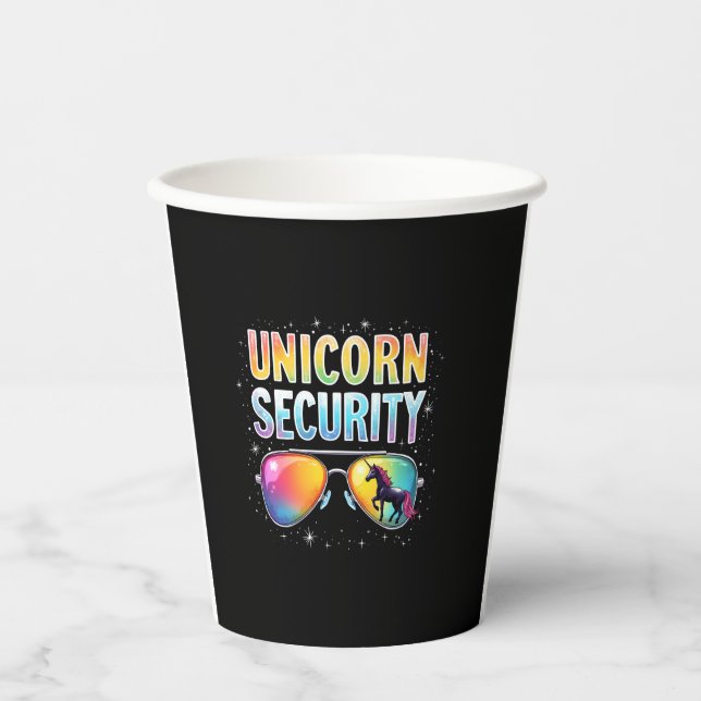 Unicorn SECURITY Unicorn Long Sleeve T-Shirt Paper Cups (Front)