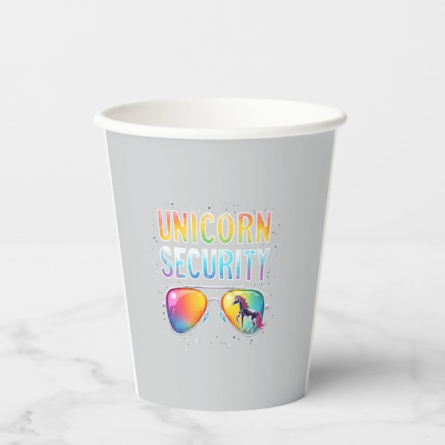Unicorn SECURITY Unicorn Long Sleeve T-Shirt Paper Cups (Front)