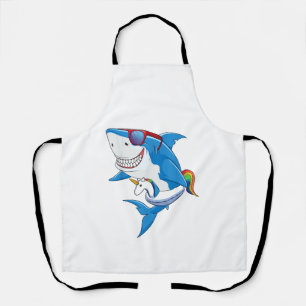 Unicorn Shark Pool Party Shirt Kids Girls Boys Fun Apron