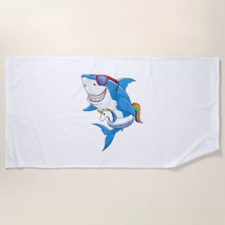 Unicorn Shark Pool Party Shirt Kids Girls Boys Fun Beach Towel