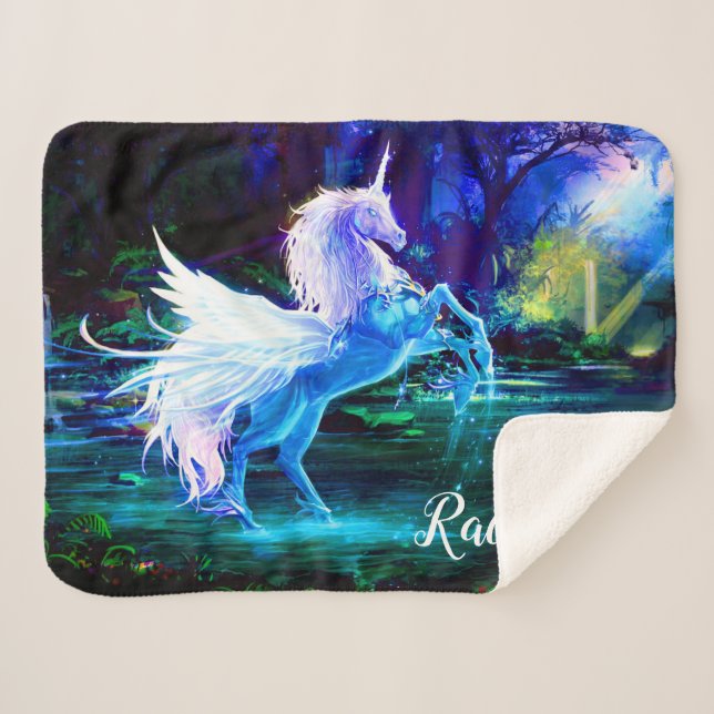 Unicorn Sherpa Blanket (Front (Horizontal))