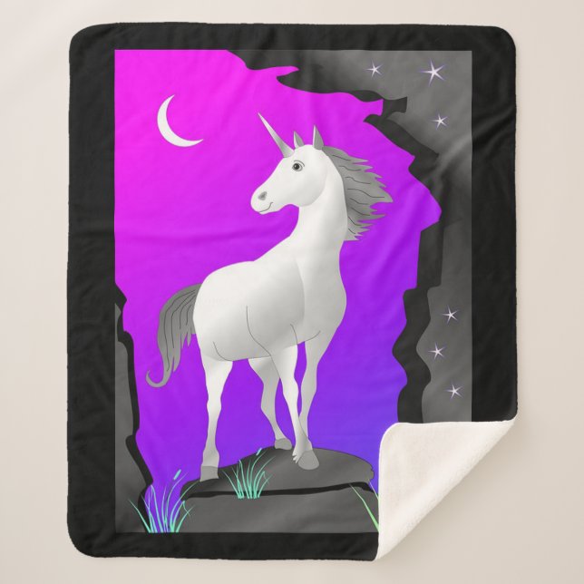Unicorn Sherpa Blanket (Front)
