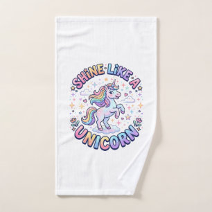Unicorn Shine Like a Unicorn Graphic Design T-Shir Hand Towel