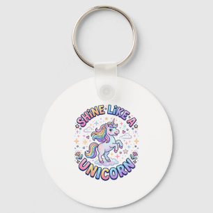 Unicorn Shine Like a Unicorn Graphic Design T-Shir Key Ring