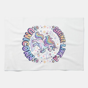 Unicorn Shine Like a Unicorn Graphic Design T-Shir Tea Towel