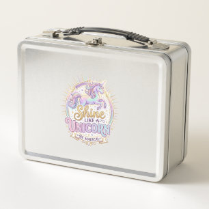 Unicorn Shine Like a Unicorn POD Ready Marketplace Metal Lunch Box