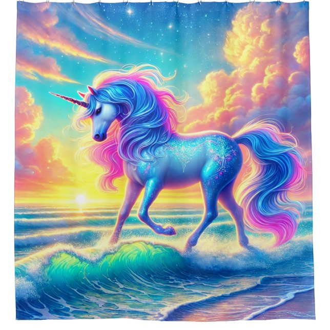 Unicorn Shower Curtain (Front)