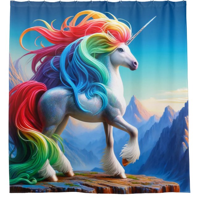 Unicorn Shower Curtain (Front)