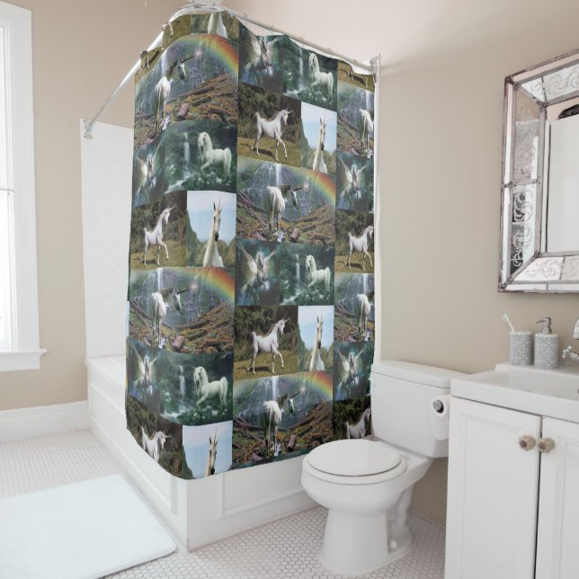 Unicorn shower curtain (In Situ)
