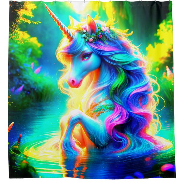 Unicorn Shower Curtain (Front)