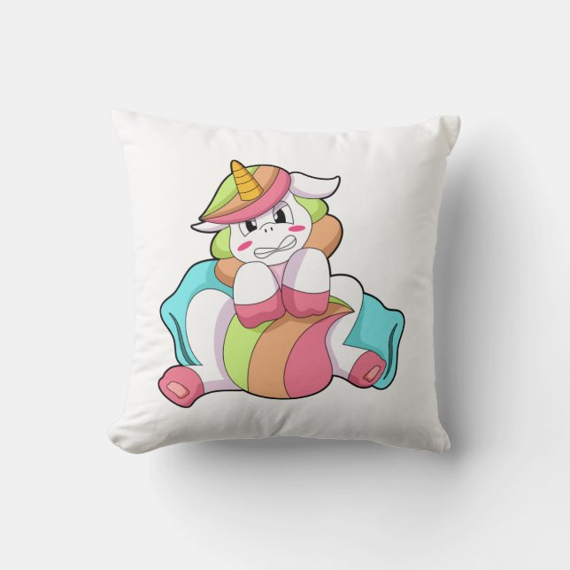 Unicorn Shy with Pillow (Front)