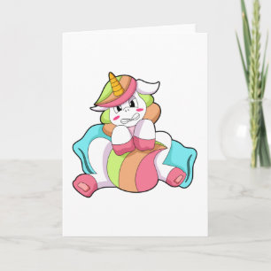 Unicorn Shy with Pillow Card