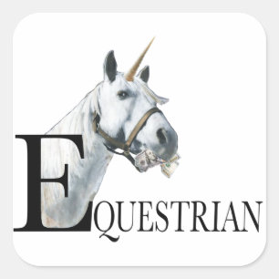 Unicorn side eye keychain square sticker
