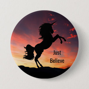Unicorn Silhouette Button