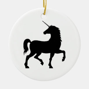 Unicorn Silhouette Ceramic Tree Decoration