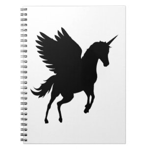 Unicorn silhouette illustration notebook