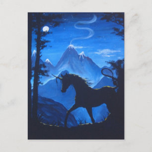 Unicorn silhouette postcard