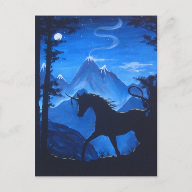 Unicorn silhouette postcard (Front)