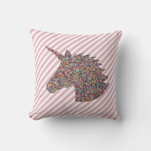 Unicorn Silhouette Rainbow Sprinkles Cushion