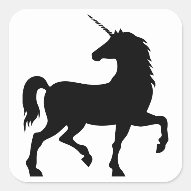 Unicorn Silhouette Square Sticker (Front)