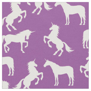 Unicorn Silhouettes Purple Fabric