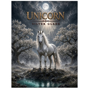 Unicorn Silver Glade Dark Cinema Postcard