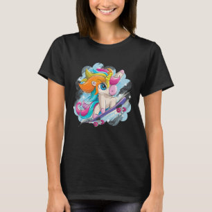 Unicorn Skateboarding Shirt Girls Women Skateboard