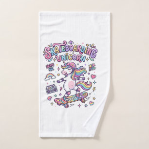Unicorn Skateboarding Unicorn Bold Typography Shir Hand Towel