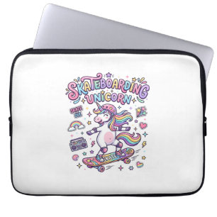 Unicorn Skateboarding Unicorn Bold Typography Shir Laptop Sleeve
