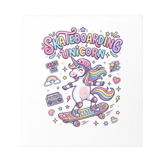 Unicorn Skateboarding Unicorn Bold Typography Shir Notepad (Front)