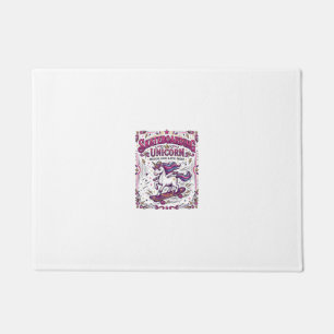 Unicorn Skateboarding Unicorn Stylish White Backgr Doormat