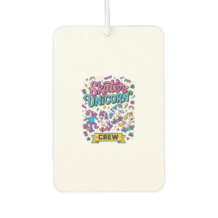 Unicorn Skater Unicorn Crew Retro Style Print on D Car Air Freshener